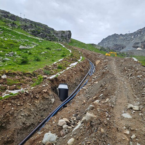 Erneuerung Schmutzwasserleitung und Beschneiung Mittelstation Murtèl-Alpetta #corvatsch3303 #technischebeschneiung...